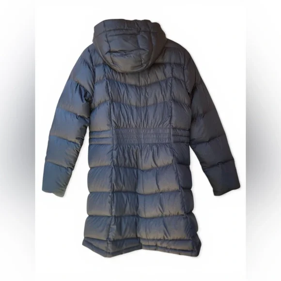 L.L. Bean Vintage Women’s Small DownTek Puffer Jacket Navy Blue Fitted Hooded - Picture 3 of 10